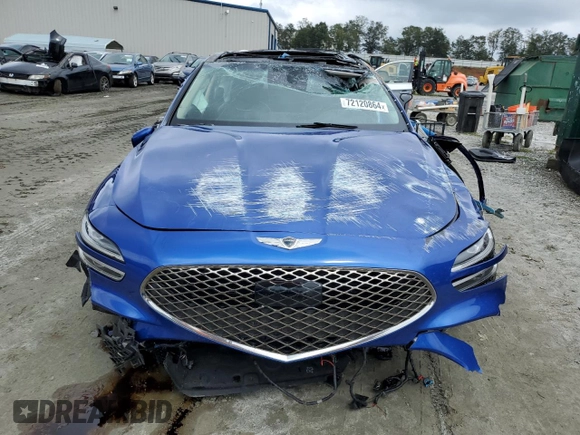 2022 Genesis G70 2.0T with VIN KMTG34TA1NU093128, listed as a Copart auction lot 72120864 with 37,054 mi miles and Salvage Title. Bid and sale history available at DreamBid. Image 5.