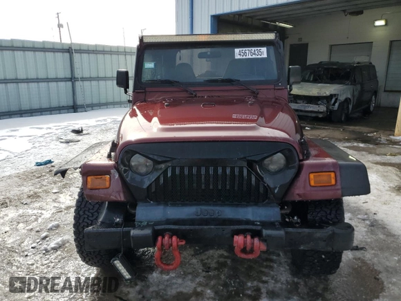 2001 Jeep Wrangler SE with VIN 1J4FA29P91P308872, listed as a Copart auction lot 45676435 with 179,486 mi miles and Salvage Title. Bid and sale history available at carsss.com. Image 5.