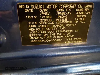 2013 Suzuki SX4 with VIN JS2YC5A9XD6100409, listed as a Copart auction lot 45149015 with Not Provided miles and Non Repairable. Bid and sale history available at DreamBid. Image 12.