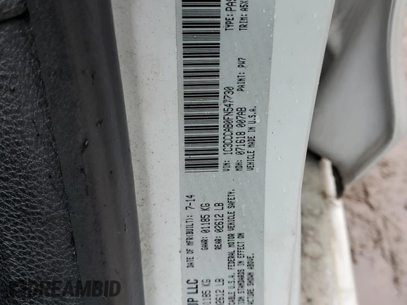 2015 Chrysler 200 Limited with VIN 1C3CCCAB0FN547730, listed as a Copart auction lot 48246985 with 107,458 mi miles and Salvage Title. Bid and sale history available at carsss.com. Image 12.