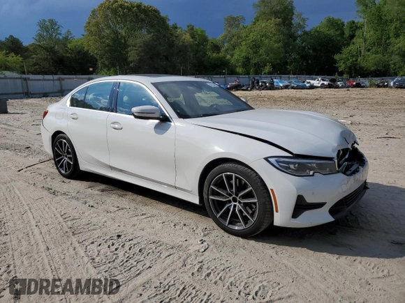 2020 BMW 3 Series 330i xDrive with VIN 3MW5R7J01L8B10663, listed as a Copart auction lot 56383485 with 74,543 mi miles and Salvage title. Bid and sale history available at DreamBid. Image 4.
