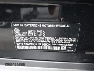 2023 BMW i4 eDrive40 z VIN WBY73AW03PFR16924, wystawiony jako IAAI lot #42034635 z przebiegiem 15 136 mil mil oraz . Historia ofert i sprzedaży dostępna na DreamBid. Obrazek 9.