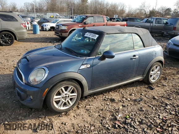 2011 MINI Convertible S with VIN WMWZP3C57BTX83599, listed as a Copart auction lot 47701505 with Not Provided miles and Clean Title. Bid and sale history available at DreamBid. Image 1.