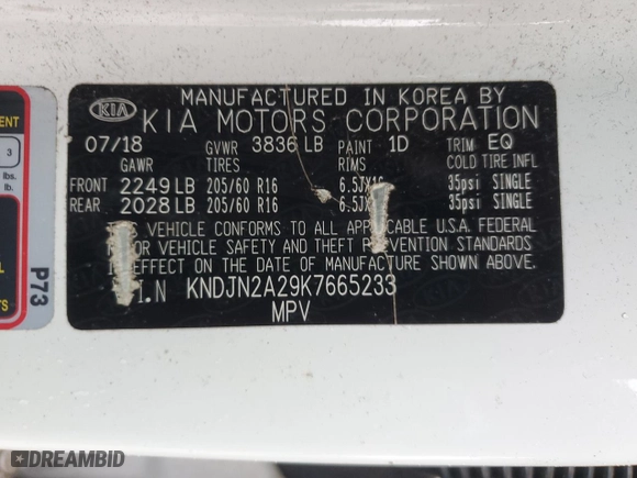 2019 Kia Soul with VIN KNDJN2A29K7665233, listed as a Copart auction lot 47465995 with 34,966 mi miles and Salvage Title. Bid and sale history available at carsss.com. Image 14.