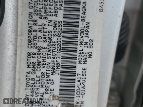 2002 Lexus ES 300 z VIN JTHBF30G220082255, wystawiony jako Copart lot #47272915 z przebiegiem 71 851 mil mil oraz Szkoda całkowita • Salvage title. Historia ofert i sprzedaży dostępna na DreamBid. Obrazek 12.