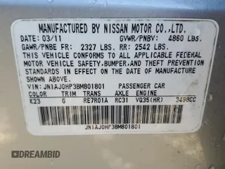 2011 Infiniti EX Journey with VIN JN1AJ0HP3BM801801, listed as a Copart auction lot 41578745 with 104,271 mi miles and Salvage Title. Bid and sale history available at DreamBid. Image 13.