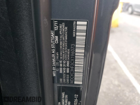 2012 Mercedes-Benz G-Class G 550 with VIN WDCYC3HF3CX196073, listed as a Copart auction lot 83636434 with 108,659 mi miles and Salvage Title. Bid and sale history available at carsss.com. Image 15.