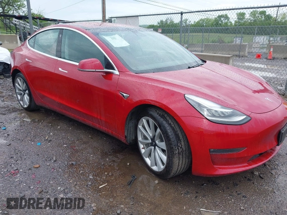 2018 Tesla Model 3 Long Range Battery with VIN 5YJ3E1EA6JF052659, listed as a IAAI auction lot 42093903 with 49,255 mi miles and . Bid and sale history available at DreamBid. Image 1.