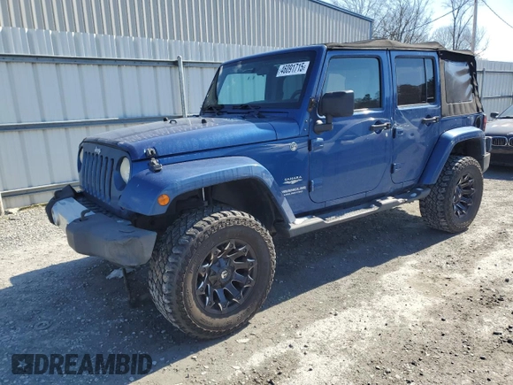 2010 Jeep Wrangler Unlimited Sahara with VIN 1J4HA5H11AL143608, listed as a Copart auction lot 46091715 with 480,747 mi miles and Salvage Title. Bid and sale history available at carsss.com. Image 1.