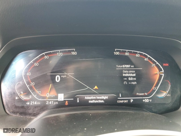 2021 BMW X7 xDrive40i with VIN 5UXCW2C00M9F64057, listed as a Copart auction lot 51298195 with 67,097 mi miles and Salvage Title. Bid and sale history available at carsss.com. Image 9.