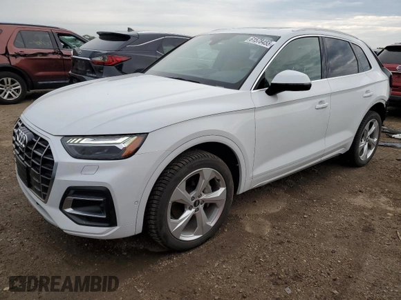 2021 Audi Q5 Prestige z VIN WA1CAAFY8M2032874, wystawiony jako Copart lot #61578455 z przebiegiem 38 903 mil mil oraz Szkoda całkowita • Salvage title. Historia ofert i sprzedaży dostępna na DreamBid. Obrazek 1.