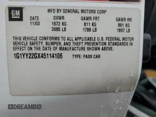 2004 Chevrolet Corvette with VIN 1G1YY22GX45114106, listed as a Copart auction lot 84917564 with 92,951 mi miles and Salvage Title. Bid and sale history available at carsss.com. Image 12.
