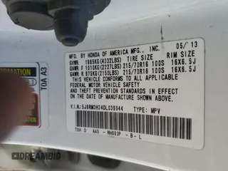 2013 Honda CR-V LX with VIN 5J6RM3H34DL039944, listed as a Copart auction lot 47765655 with 108,445 mi miles and Salvage Title. Bid and sale history available at carsss.com. Image 14.