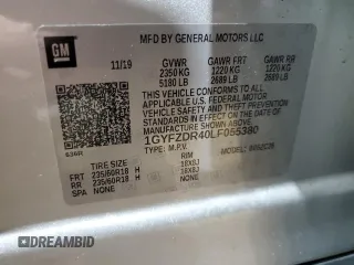 2020 Cadillac XT4 AWD Premium Luxury with VIN 1GYFZDR40LF055380, listed as a Copart auction lot 43933755 with 54,646 mi miles and Salvage Title. Bid and sale history available at DreamBid. Image 14.