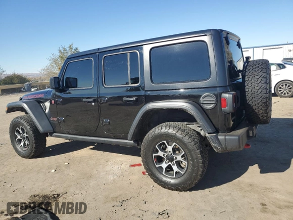 2022 Jeep Wrangler Unlimited Rubicon with VIN 1C4JJXFM6NW175930, listed as a Copart auction lot 80345034 with 27,265 mi miles and Salvage title. Bid and sale history available at DreamBid. Image 2.