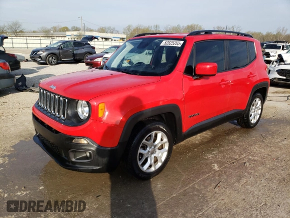 2018 Jeep Renegade Latitude z VIN ZACCJABBXJPH46742, wystawiony jako Copart lot #52825265 z przebiegiem 122 055 mil mil oraz Szkoda całkowita • Salvage title. Historia ofert i sprzedaży dostępna na DreamBid. Obrazek 1.
