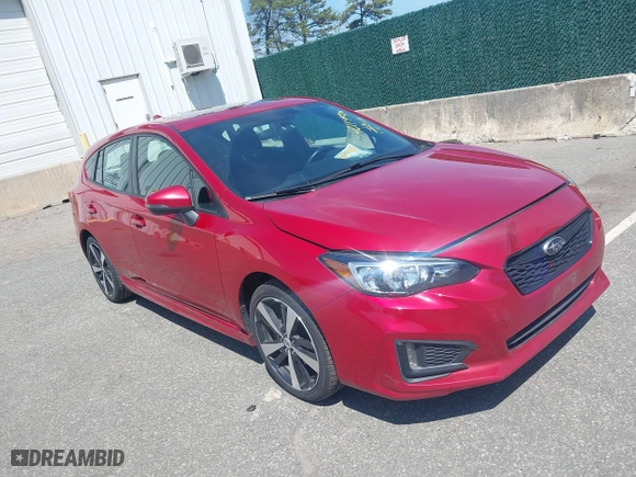 2017 Subaru Impreza Sport with VIN 4S3GTAM67H3738222, listed as a IAAI auction lot 42114564 with 116,600 mi miles. Bid and sale history available at carsss.com. Image 1.