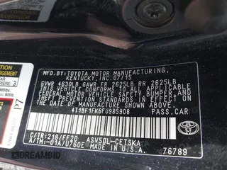 2015 Toyota Camry XLE with VIN 4T1BF1FK6FU985908, listed as a IAAI auction lot 41627697 with 232,066 mi miles. Bid and sale history available at carsss.com. Image 9.
