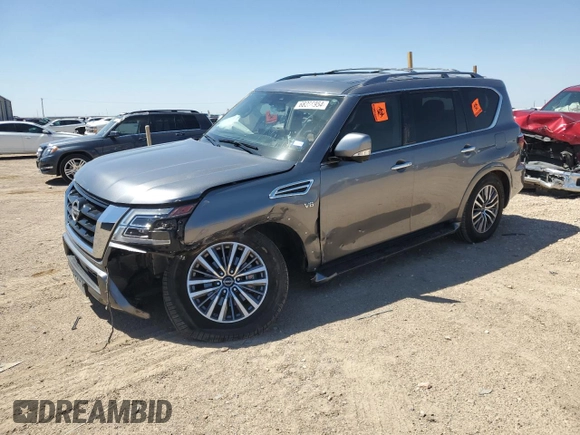 2022 Nissan Armada SL with VIN JN8AY2BD0N9675668, listed as a Copart auction lot 68256954 with 35,908 mi miles and Salvage Title. Bid and sale history available at carsss.com. Image 1.
