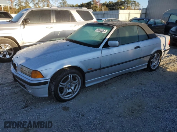 1999 BMW 3 Series 323icA with VIN WBABJ8338XEM23977, listed as a Copart auction lot 76840204 with 163,175 mi miles and Salvage Title. Bid and sale history available at carsss.com. Image 1.
