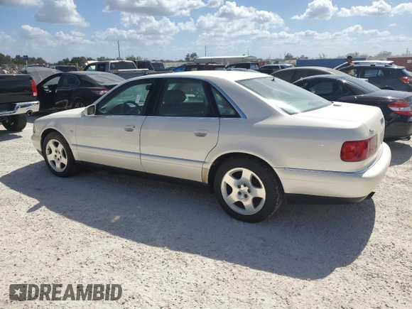 2000 Audi A8 with VIN WAUFL54D5YN006447, listed as a Copart auction lot 77151504 with Not provided miles and Salvage title. Bid and sale history available at DreamBid. Image 2.