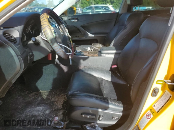 2012 Lexus IS 250 with VIN JTHBF5C20C5158958, listed as a Copart auction lot 60588455 with 145,085 mi miles and Salvage title. Bid and sale history available at DreamBid. Image 7.