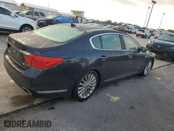 2015 Kia K900 Luxury with VIN KNALW4D43F6022254, listed as a Copart auction lot 73966104 with 52,161 mi miles and Salvage Title. Bid and sale history available at carsss.com. Image 3.