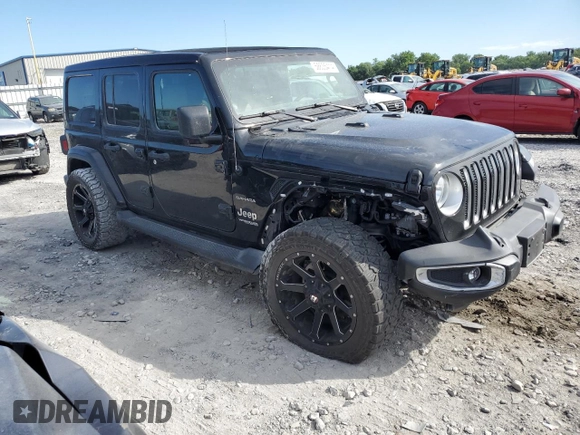 2022 Jeep Wrangler Unlimited Sahara Altitude with VIN 1C4HJXEG9NW191002, listed as a Copart auction lot 58635414 with 21,301 mi miles and Salvage title. Bid and sale history available at DreamBid. Image 4.