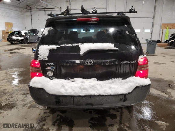 2001 Toyota Highlander with VIN JTEGF21A110027933, listed as a Copart auction lot 87670195 with 190,369 mi miles and Salvage Title. Bid and sale history available at carsss.com. Image 6.
