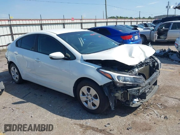2017 Kia Forte LX with VIN 3KPFK4A71HE082296, listed as a IAAI auction lot 41860381 with 84,130 mi miles. Bid and sale history available at carsss.com. Image 1.