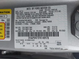 2015 Ford Fusion SE with VIN 3FA6P0H72FR148978, listed as a IAAI auction lot 41942650 with 108,469 mi miles and . Bid and sale history available at DreamBid. Image 9.