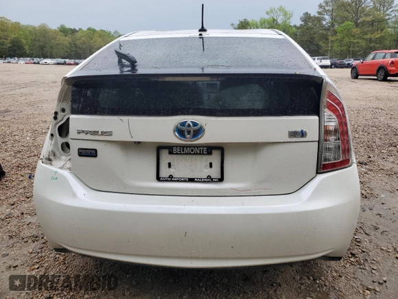 2013 Toyota Prius One with VIN JTDKN3DU2D1653289, listed as a Copart auction lot 51756535 with 167,592 mi miles and Salvage Title. Bid and sale history available at carsss.com. Image 6.
