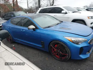 2018 Kia Stinger GT1 with VIN KNAE45LCXJ6018532, listed as a IAAI auction lot 41563629 with 91,043 mi miles. Bid and sale history available at carsss.com. Image 13.