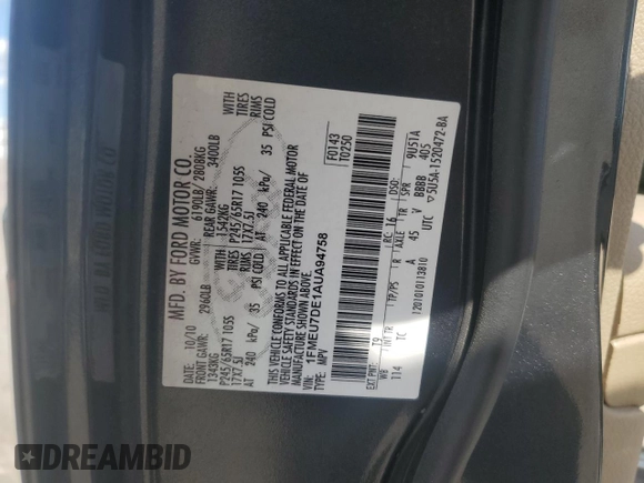 2010 Ford Explorer XLT with VIN 1FMEU7DE1AUA94758, listed as a Copart auction lot 53247345 with 161,332 mi miles and Clean Title. Bid and sale history available at DreamBid. Image 13.
