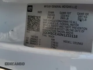 2022 Chevrolet Colorado 2WD LT с VIN 1GCHSCEA0N1233118, выставлен на аукционе Copart как лот 59109355 с пробегом 70 375 миль миль и Чистый • Clean title. История ставок и продаж доступна на DreamBid. Изображение 12.