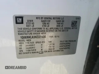2017 GMC Acadia SLE z VIN 1GKKNKLA3HZ221436, wystawiony jako Copart lot #47899835 z przebiegiem 96 420 mil mil oraz Szkoda całkowita • Salvage title. Historia ofert i sprzedaży dostępna na DreamBid. Obrazek 13.