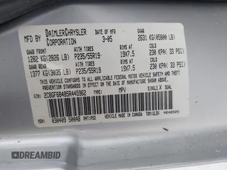 2005 Chrysler Pacifica Touring с VIN 2C8GF68485R445962, выставлен на аукционе IAAI как лот 41866498 с пробегом Не указан миль и . История ставок и продаж доступна на DreamBid. Изображение 9.