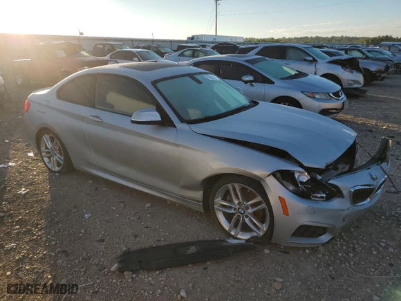 2016 BMW 2 Series 228i with VIN WBA1F5C57GV343907, listed as a Copart auction lot 70606704 with 107,211 mi miles and Salvage Title. Bid and sale history available at carsss.com. Image 4.