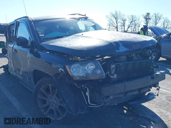 2017 Jeep Compass Sport with VIN 1C4NJCBBXHD186444, listed as a IAAI auction lot 41426740 with 74,185 mi miles and . Bid and sale history available at carsss.com. Image 1.