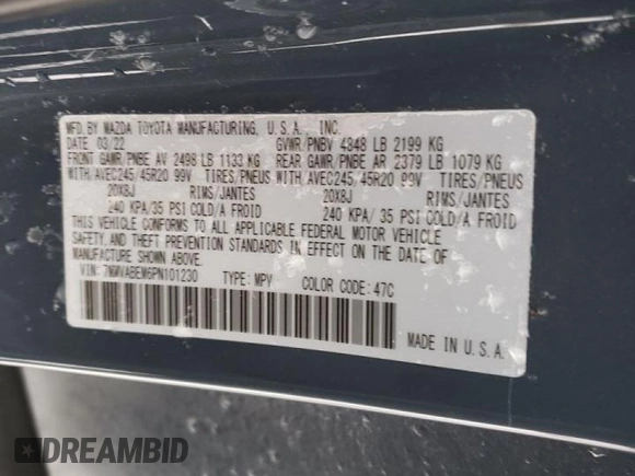 2023 Mazda CX-50 S Premium Plus with VIN 7MMVABEM6PN101230, listed as a Copart auction lot 36868093 with Not Provided miles and . Bid and sale history available at DreamBid. Image 14.