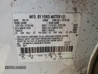 2019 Ford Edge SEL with VIN 2FMPK3J96KBC75540, listed as a Copart auction lot 50900244 with 29,243 mi miles and Salvage Title. Bid and sale history available at carsss.com. Image 15.