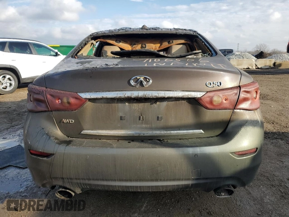 2017 Infiniti Q50 Premium with VIN JN1EV7ARXHM831042, listed as a Copart auction lot 55333025 with Not Provided miles and Clean Title. Bid and sale history available at DreamBid. Image 6.