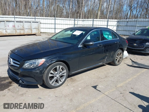 2017 Mercedes-Benz C 300 with VIN 55SWF4KB7HU184461, listed as a IAAI auction lot 41761593 with 55,161 mi miles and . Bid and sale history available at carsss.com. Image 2.