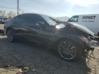 2024 Infiniti Q50 Red Sport 400 with VIN JN1FV7DPXRM660289, listed as a Copart auction lot 45370295 with 827 mi miles and Clean Title. Bid and sale history available at DreamBid. Image 4.