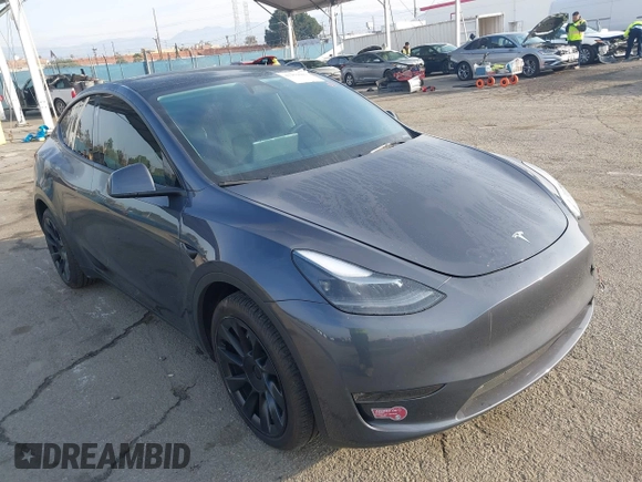 2023 Tesla Model Y Long Range with VIN 7SAYGDEE7PA196038, listed as a IAAI auction lot 41459601 with 16,489 mi miles and . Bid and sale history available at DreamBid. Image 1.