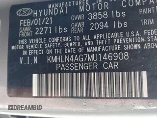 2021 Hyundai Elantra SEL z VIN KMHLN4AG7MU146908, wystawiony jako IAAI lot #41896524 z przebiegiem 37 444 mil mil oraz . Historia ofert i sprzedaży dostępna na DreamBid. Obrazek 9.