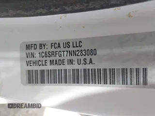 2022 Ram 1500 Tradesman с VIN 1C6SRFGT7NN283080, выставлен на аукционе IAAI как лот 42114850 с пробегом 117 762 миль миль и . История ставок и продаж доступна на DreamBid. Изображение 8.