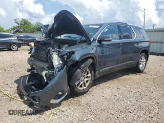 2018 Chevrolet Traverse LT Cloth z VIN 1GNERGKW2JJ179330, wystawiony jako Copart lot #61717185 z przebiegiem Nie podano mil oraz Szkoda całkowita • Salvage title. Historia ofert i sprzedaży dostępna na DreamBid. Obrazek 1.