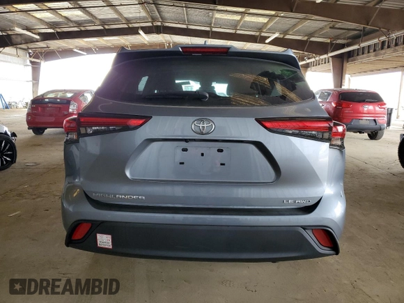 2020 Toyota Highlander LE with VIN 5TDBZRBH2LS026347, listed as a Copart auction lot 54532345 with 27,339 mi miles and Salvage title. Bid and sale history available at DreamBid. Image 6.