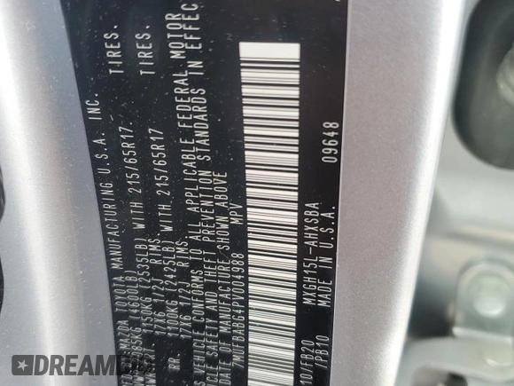 2023 Toyota Corolla Cross Hybrid S with VIN 7MUFBABG4PV004988, listed as a Copart auction lot 62098725 with 11,874 mi miles and Salvage title. Bid and sale history available at DreamBid. Image 14.